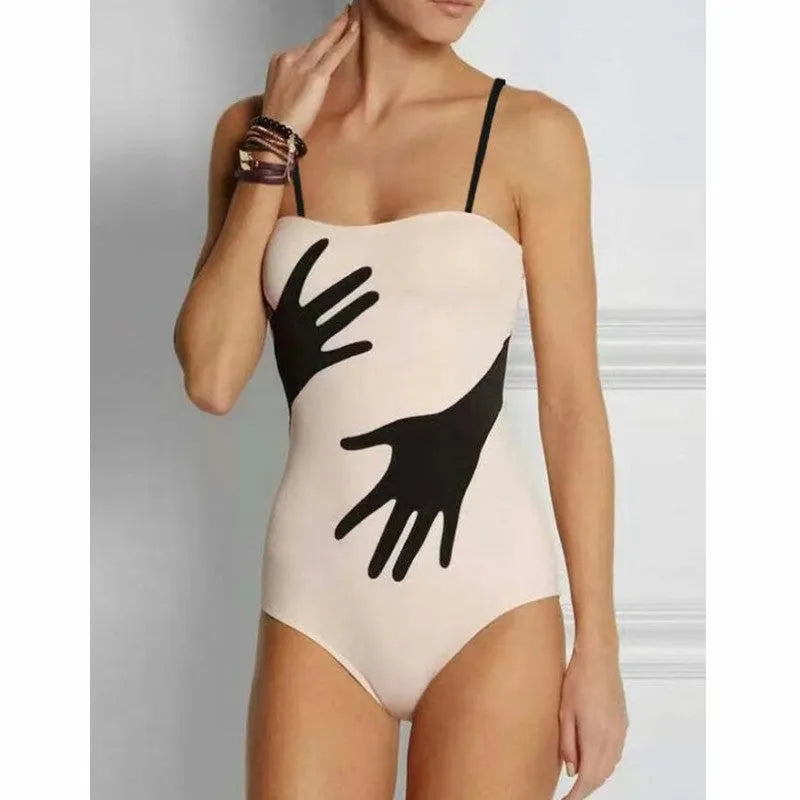 Women's gauze skirt style one-piece bikini swimsuit for swimming.