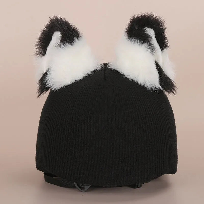 Cartoon plush fabric motorcycle helmet cover decorative accessory