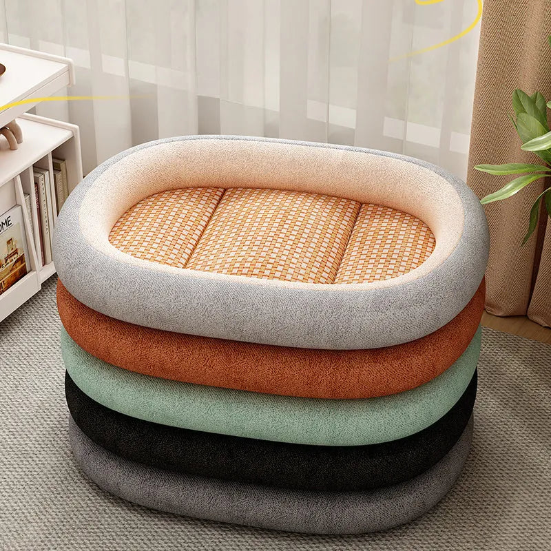 Removable washable pet nest bed for dogs and cats in various colours and sizes.