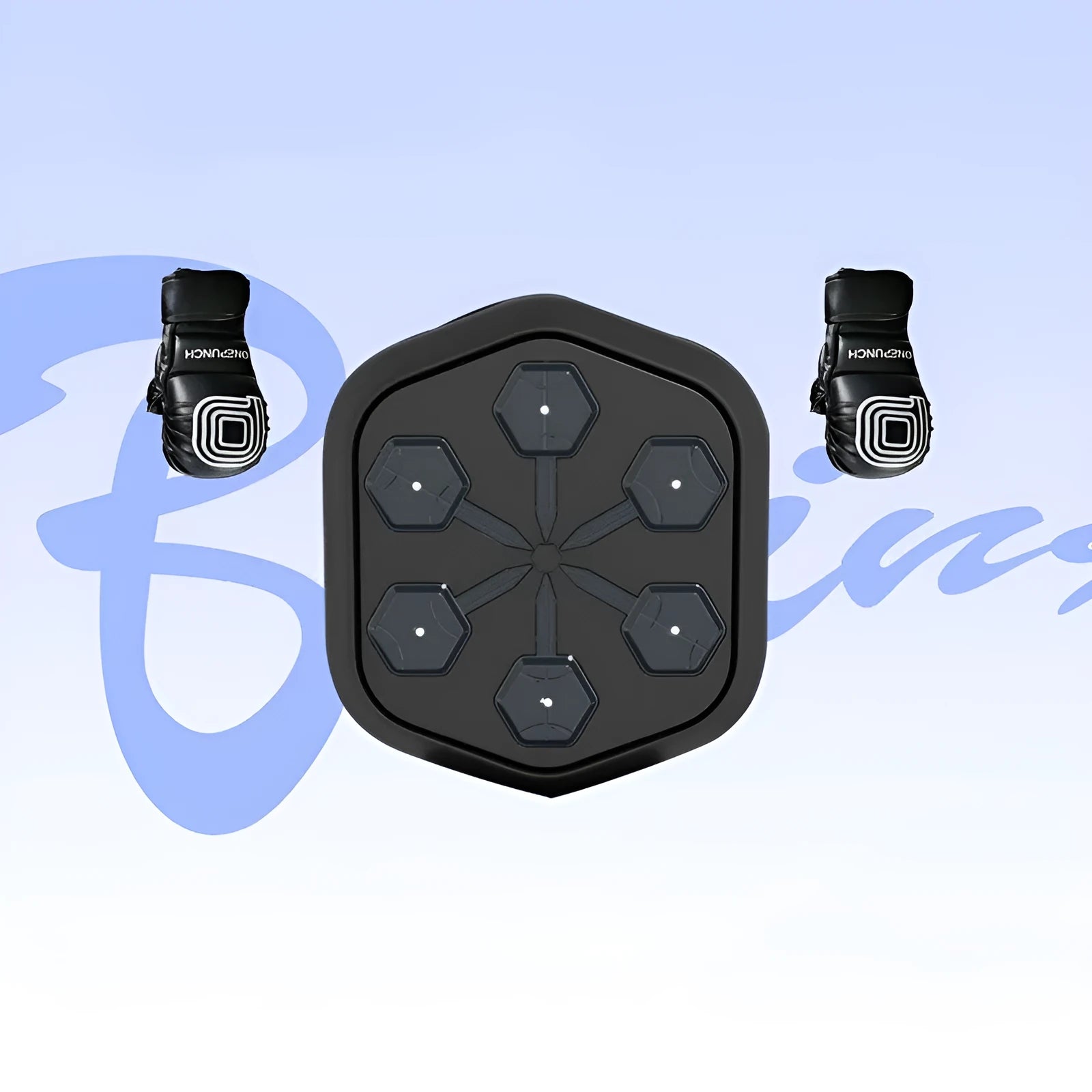 Smart black boxing machine with Bluetooth connection and included gloves