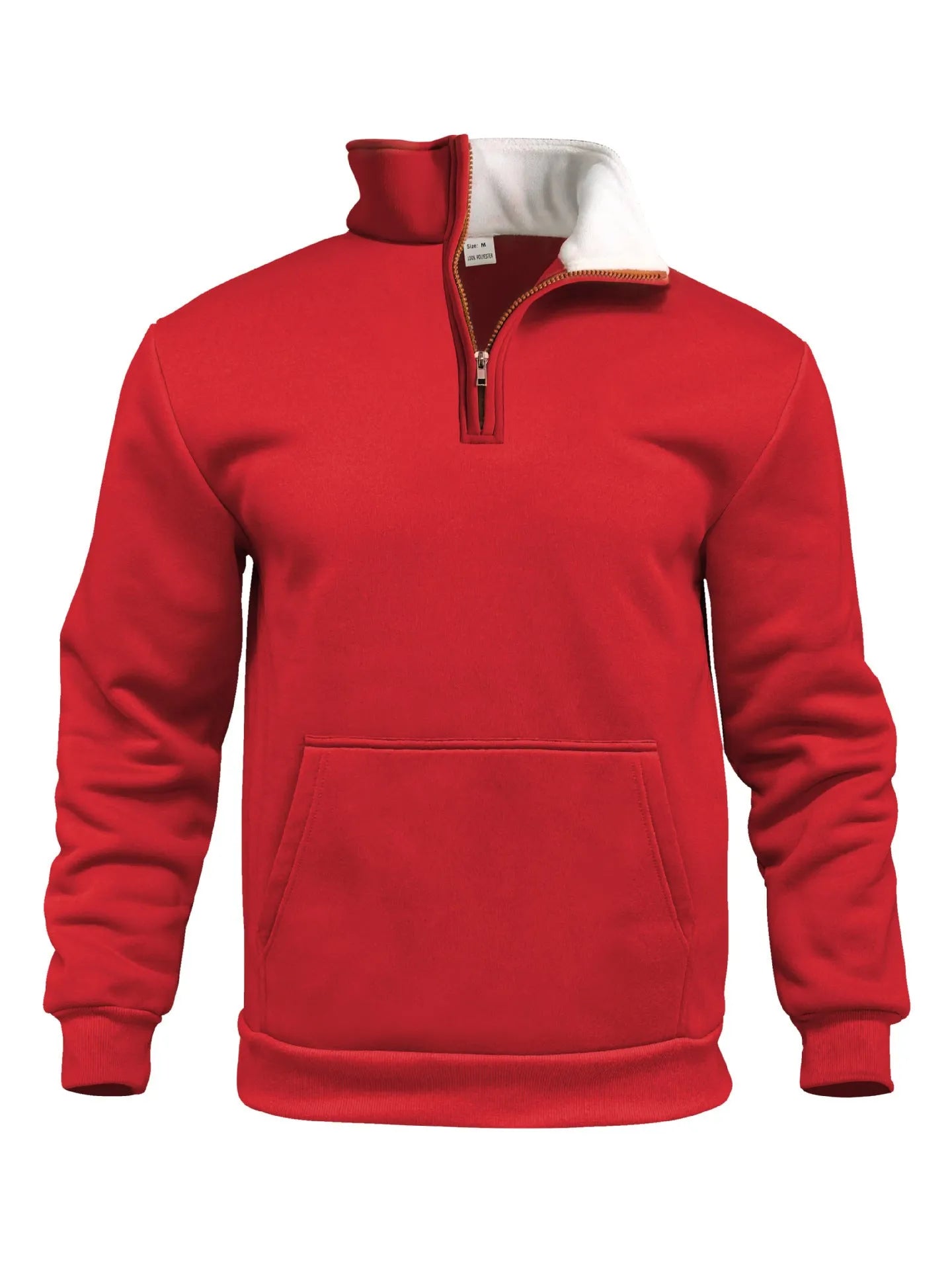 Casual high neck half-zip sweatshirt with 3D pocket, loose fit, polyester fabric, available in multiple colours