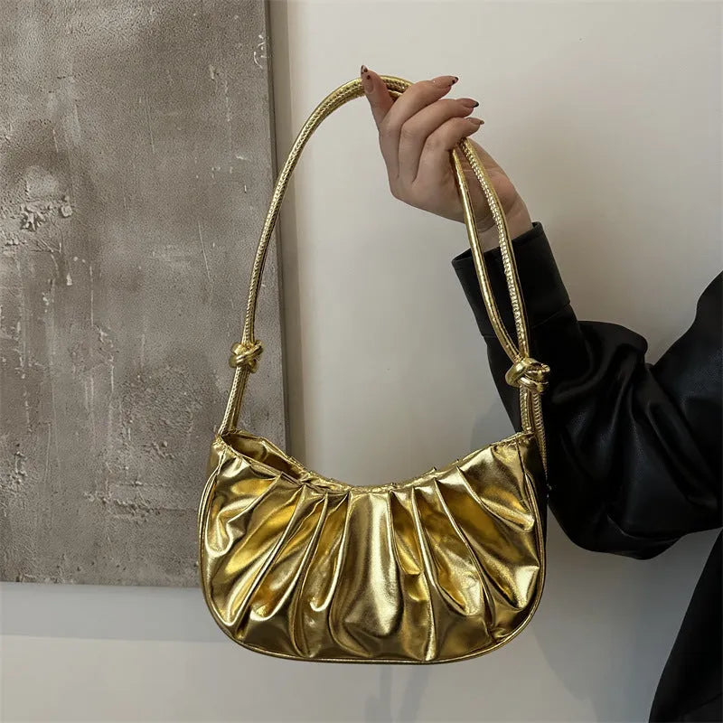 Korean style soft messenger bag with sandwich pockets in horizontal square shape