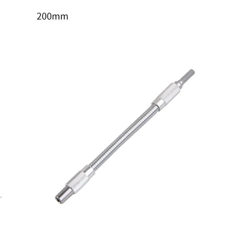 Silver metal flexible shaft attachment for cordless drills with 6.35mm shank diameter